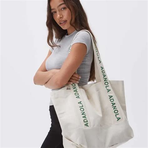 adanola branded strap tote bag.